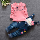 2019 autumn Baby Girls Clothing  jeans pants + Blouse Full Sleeve  Kids