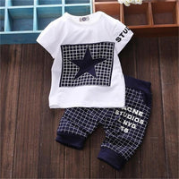 Baby boy clothes Brand summer kids clothes sets t-shirt+pants suit Star Printed Clothes newborn sport suits