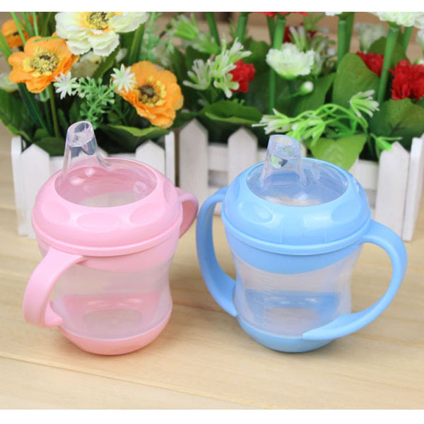 Baby Child Leak-proof Drinking Cup Silica Gel Training Cup with Handle Baby Duckbill Milk Sippy Cup Learn Drinking