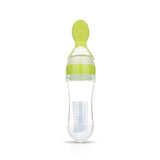 New Solid Baby Feeding Bottle Cup With Spoon Food Supplement Rice Cereal Bottles Squeeze Spoon Milk Safety Silicone Baby Bottle