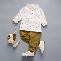 baby clothing set autumn cotton boys clothes formal top+pants 2pcs