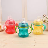 200ml Cute Newborn Baby Cup Children Learn Feeding Drinking Water Straw Handle Bottle Training Cup Baby Feeding Cup