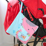 Reusable Baby Stroller Storage Hanging Bag Waterproof Cloth Diaper Bags Wet Dry Handle Nappy Wetbags Baby Stroller Accessories