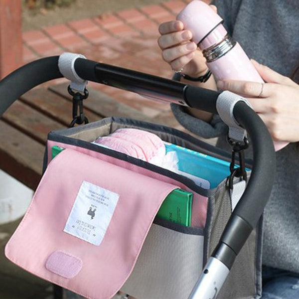 Baby Stroller Bag Nappy Diaper Mummy Bag Hanging Basket Storage Organizer Baby Travel Feeding Bottle Bag Stroller Accessories