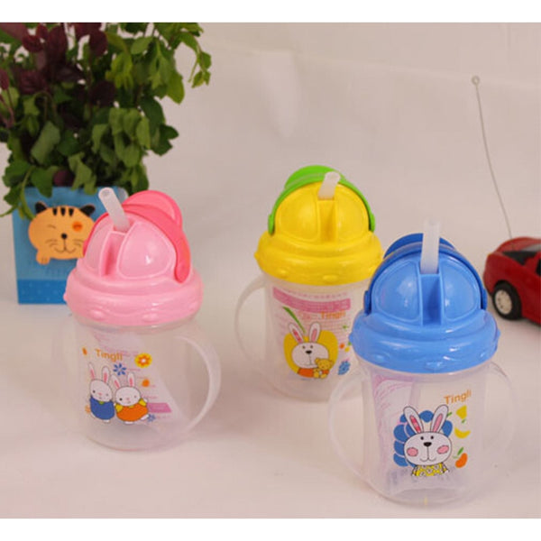 Hot Sell Baby Cups Durable Portable Kids Straw Cup Water Bottle With Handles Newborn Feeding Drinking Cup Kettle For Baby