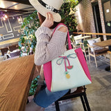 Mickey mouse lady fashion bag shoulder PU clothing accessories doll handbag High capacity leisure drawstring Satchel