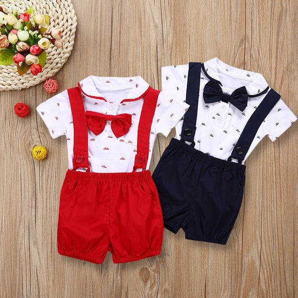 2019 Hot Sale 2PCS Baby Infant Boys Short Sleeve Romper Clothes  Toddler Pants Set Outfits Dropshipping Baby Clothes