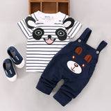 2019 Baby Clothing Cartoon Bear Short Sleeve T-Shirt + Workwear Pants