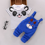 2019 Baby Clothing Cartoon Bear Short Sleeve T-Shirt + Workwear Pants
