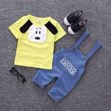 2019 Baby Clothing Cartoon Bear Short Sleeve T-Shirt + Workwear Pants