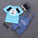 2019 Baby Clothing Cartoon Bear Short Sleeve T-Shirt + Workwear Pants