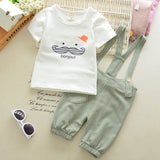2019 Baby Clothing Cartoon Bear Short Sleeve T-Shirt + Workwear Pants
