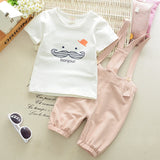 2019 Baby Clothing Cartoon Bear Short Sleeve T-Shirt + Workwear Pants