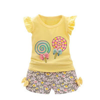 Baby girl  T-shirt Tops+Short Print Pants Clothes Set baby