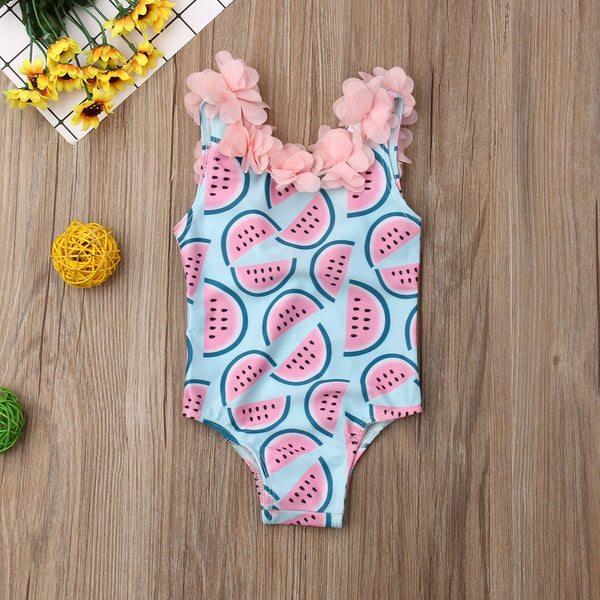 Baby Girls Floral Watermelon Swimsuit Swimwear Swimming Suits