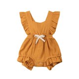 2019 6 Color Cute Baby Girl Ruffle Solid Color Romper Jumpsuit