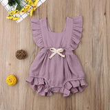 2019 6 Color Cute Baby Girl Ruffle Solid Color Romper Jumpsuit