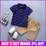 Clothing Sets Summer Baby Boys Clothes Suit Gentleman Style Wedding Shirt +Pants 2pcs Clothes for Boys Summer Set